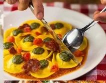 Ravioli in sauce at Olivia Cucina